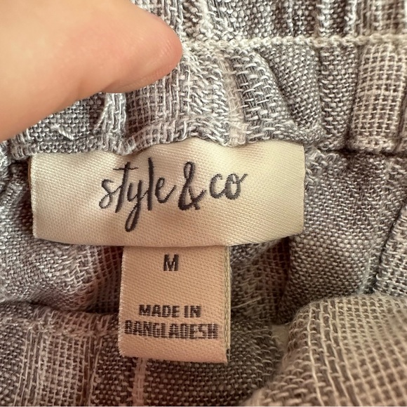 Style & Co Womens MidRise Grey Stripe Paperbag Shorts Size Medium - Picture 5 of 9